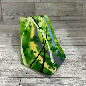 J Garcia green st Patrick’s day men’s silk tie